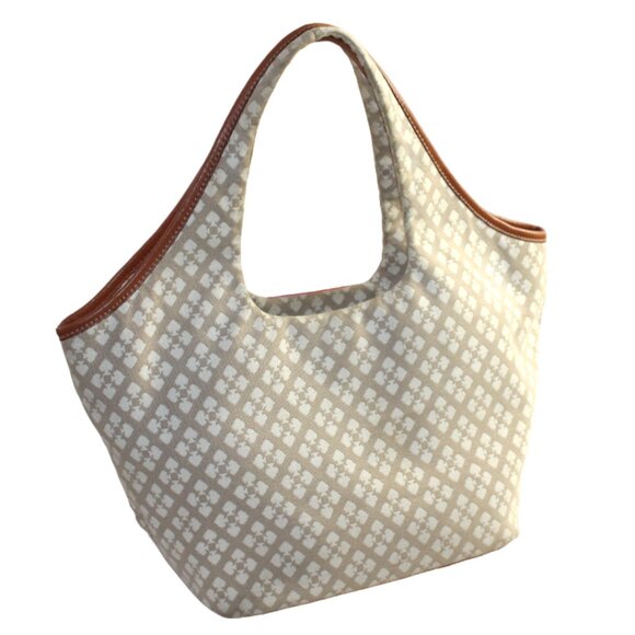 Kate Spade Stevie Classic Cream & Tan Signature Logo Jacquard Hobo Bag - Picture 8 of 13